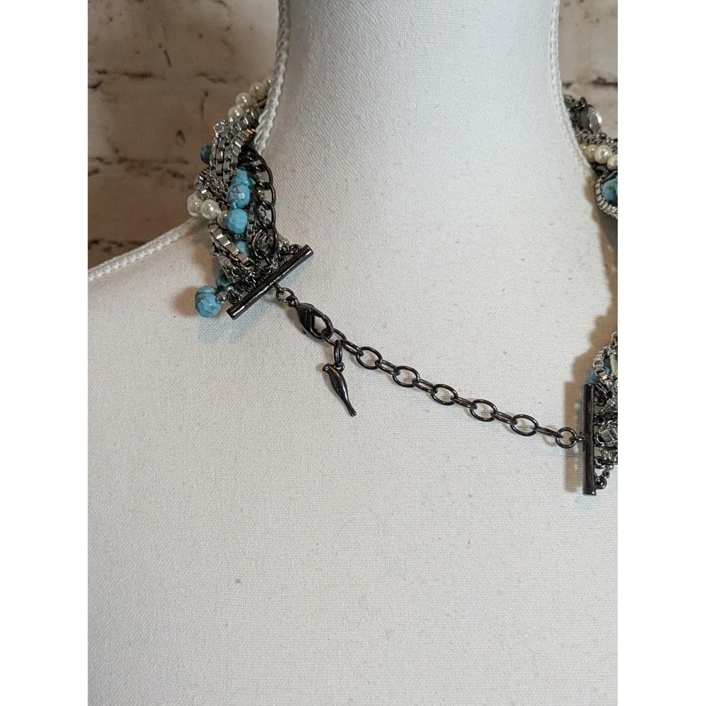 Chloe + Isabel Torsade Multi Strand Necklace In Twisted Chains Rhinestones 16
